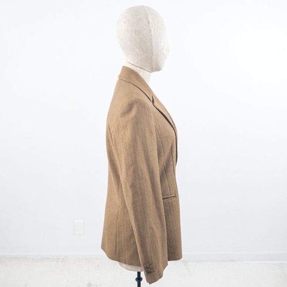 Vintage M French Cashmere 2pc Set Blazer Vest Tan - Picture 9 of 14